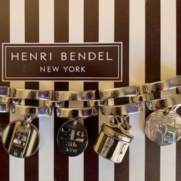 Henri Bendel Vintage Silver Link Six Charm Bracelet Rare - Picture 13 of 15